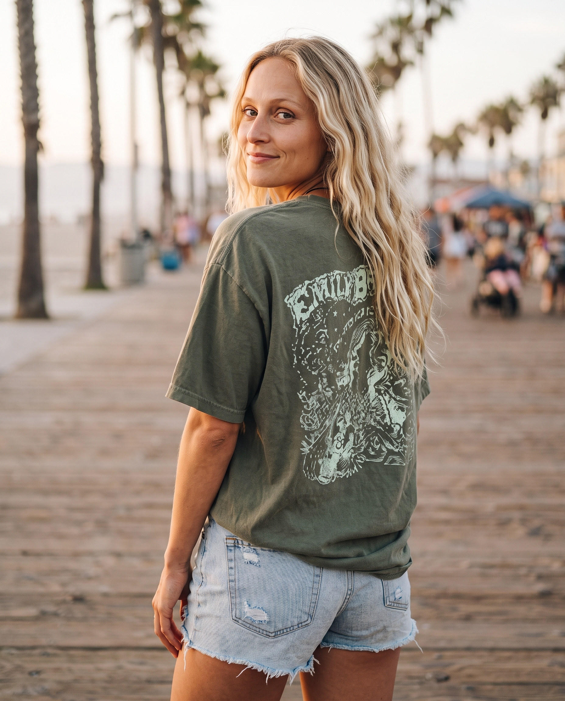 Olive Emily Brimlow tee, back art